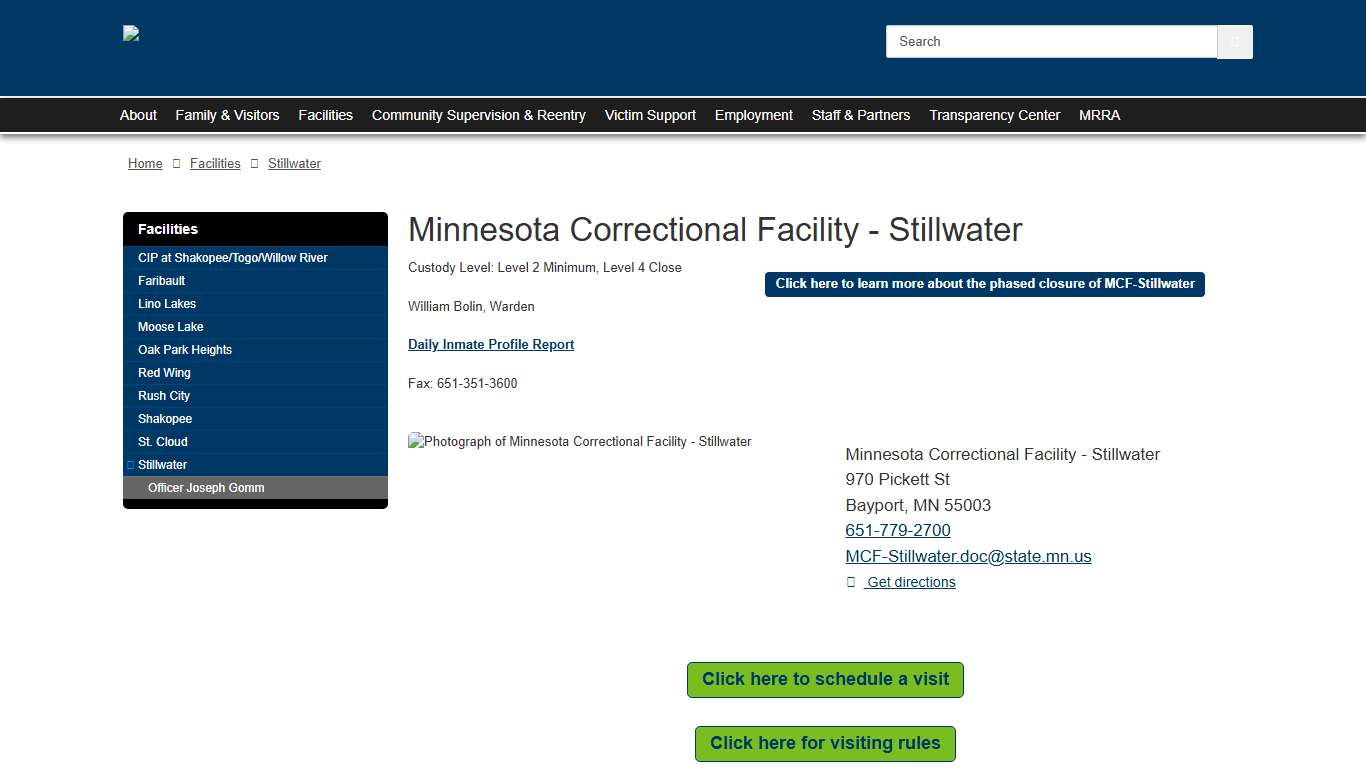 Stillwater / Department of Corrections